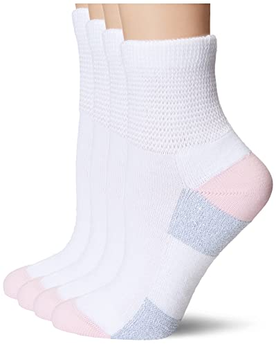 Women's Diabetic Quarter Socks with Nanoglide Technology, Comfortable & Moisture Wicking, 4 Pack | Women's Diabetic Qua