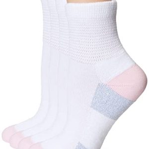 Women's Diabetic Quarter Socks with Nanoglide Technology, 4 Pack - Perfect for Diabetic Support | Women's Diabetic Quar