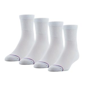 MediPeds Adult Quarter Socks with Non-Binding Top and Cushion, Multiple Pairs - All-Day Comfort for Men and Women, Perf