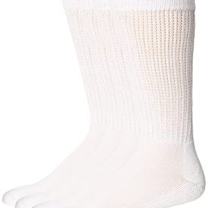Men's MediPeds Half Cushion Crew Socks - Extra Cushioning for All-Day Comfort - Running & Standing - 4-Pair Pack | Medi