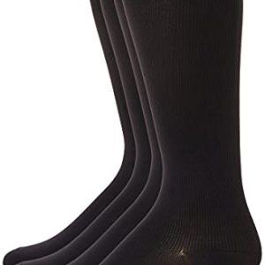MediPeds Men's 4 Pack Mild Compression Over The Calf Socks for Men's Everyday Comfort and Injury Recovery