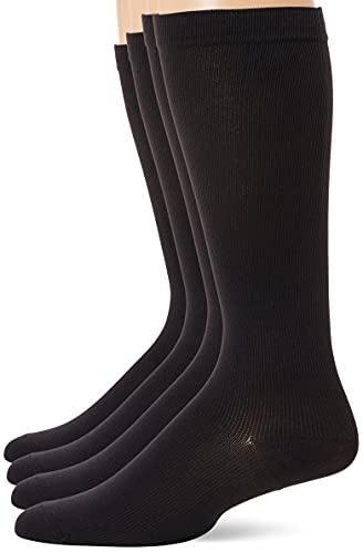 MediPeds Men's 4 Pack Mild Compression Over The Calf Socks for Men's Everyday Comfort and Injury Recovery