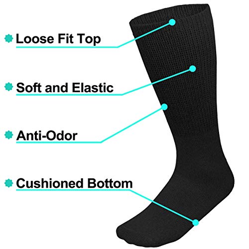 Physicians Approved Diabetic Socks for Men and Women | Non-Binding Loose Top Wide Crew Length | Diabetic Foot Care