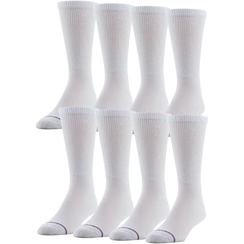 Men's Diabetic Crew Socks with Cushionedsole for Diabetic Relief | Men's 8 Pack Diabetic Crew Socks for Diabetic Comfor