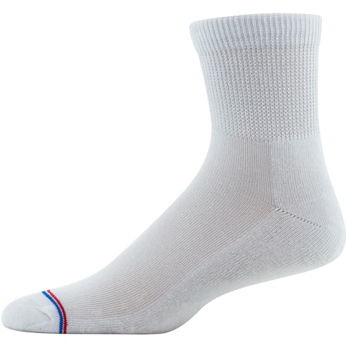 MediPeds Adult Quarter Socks With Non-Binding Top and Cushion, Multiple Pairs - Extra Cushioning for All-Day Comfort |