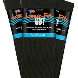 Men's and Women's Casual Crew Socks (Pack of 3) Made in USA! Cushioned Sole for Extra Comfort