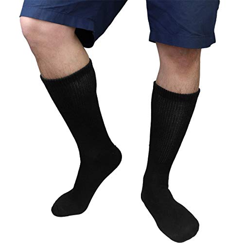 Physicians Approved Diabetic Socks for Men and Women | Non-Binding Loose Top Wide Crew Length | Diabetic Foot Care