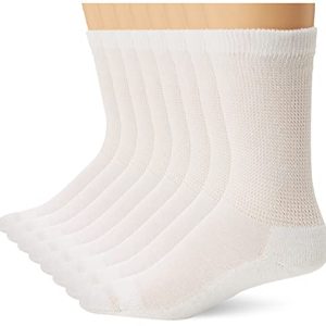 Diabetic Men's Extra Wide Crew Socks 8 Pack