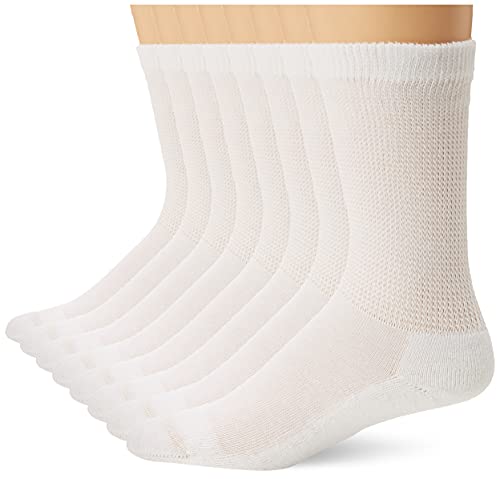 Men's Diabetes-Friendly 8 Pack Extra Wide Crew Socks | Men's Diabetic Comfort 8 Pack Extra Wide Crew Socks for Diabetic