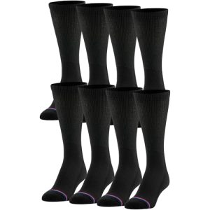 MediPeds Mens Diabetic Crew Socks with Non-binding Top 8 Pair - Soft & Breathable for Diabetic Feet | MediPeds Men's Di