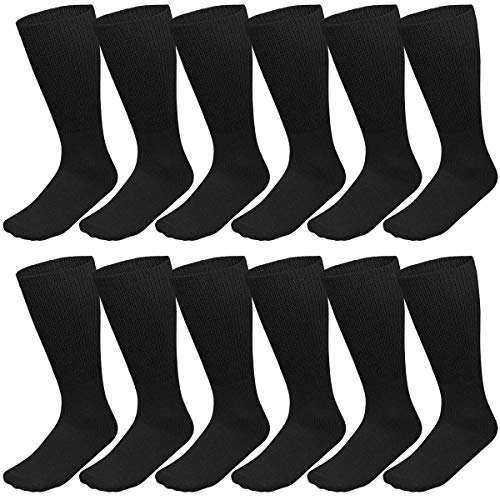 Physicians Approved Diabetic Socks for Men and Women - Non-Binding Loose Top Wide Crew Length