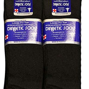 Diabetic Socks For Men Women | Physicians Approved | Non-Binding Loose Top Wide Crew Length