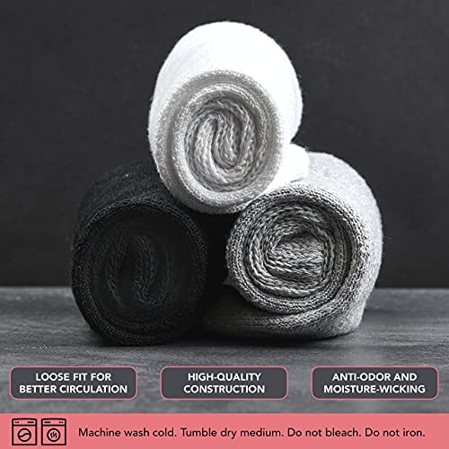 Debra Weitzner Diabetic Socks For Men and Women Loose Fit Non-Binding Cotton Crew Socks - Diabetes Comfort, Breathable,