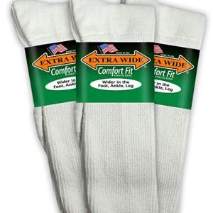 Extra Wide Comfort Fit Athletic Crew (Mid-Calf) Socks for Men and Women - Do not Size Up Extra Wide Comfort Fit Athletic