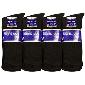 Physicians Approved Diabetic Socks for Men and Women - Non-Binding Loose Top Wide Crew Length