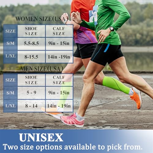 CHARMKING Compression Socks for Women & Men Circulation Support Athletic Running Hiking 15-20 mmHg (8 Pairs) Best Circul