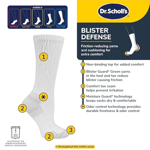 Dr. Scholl's Womens Casual Socks White/Gray One Size US Diabetic & Circulatory Care Walmart Promo